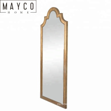 Mayco Antique Dressing Mirror Stand,Decorative Gold Arch Wooden Framed Plain Wall Mounted Dressing Mirror for Living Room